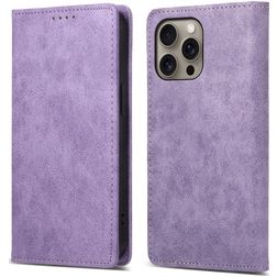Mobigear Wallet Housse iPhone 16 Pro Max Etui Porte-Monnaie - Violet