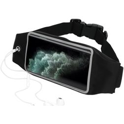 Mobiparts Comfort Fit Belt Porte-téléphone course à pied Néoprène Étui de sport Sac banane (max 16 cm x 8 cm) - Noir
