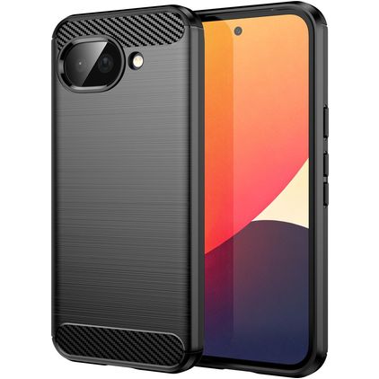 Mobigear Brushed Slim Coque Google Pixel 10a Coque arrière en TPU Souple - Noir