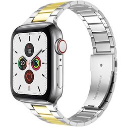 Mobigear Lissabon Bracelet Acier Apple Watch Fermeture boucle déployante - 49/46/45/44 mm - Or / Argent