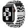 Mobigear Braided Bracelet Nylon Apple Watch Fermeture à pince - 49/46/45/44 mm - Noir / Blanc