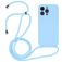 Mobigear Lanyard iPhone 14 Pro Silicone Coque avec cordon - Bleu layette