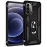 Mobigear Armor Ring Motorola Moto G82 Plastique rigide Coque arrière Antichoc avec bague de maintien - Noir