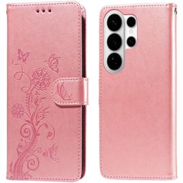 Mobigear Flowers Housse Samsung Galaxy S26 Ultra Etui Porte-Monnaie - Rose doré