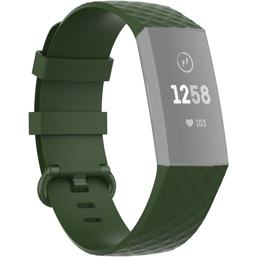 Mobigear Cross Bracelet Silicone Fitbit Charge 3 Fermeture boucle ardillon - Vert