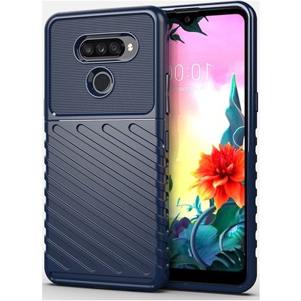 Mobigear Groove Coque LG K50s Coque arrière en TPU Souple - Bleu