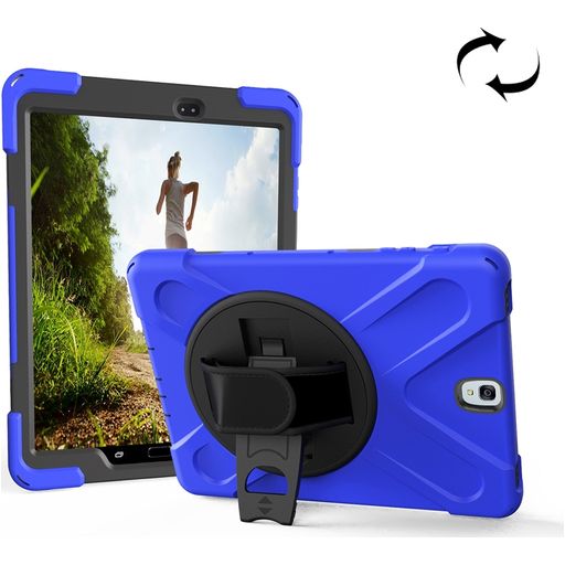 Mobigear SureGrip XGuard Coque Samsung Galaxy Tab S3 9.7 Coque Arrière Rigide Antichoc + Support Amovible - Bleu
