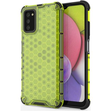 Mobigear Honeycomb Samsung Galaxy A03s Plastique rigide Coque arrière Antichoc - Vert