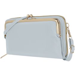 Antonio Fonzo Crossbody Clutch Snap Sac téléphone - Large - Gris