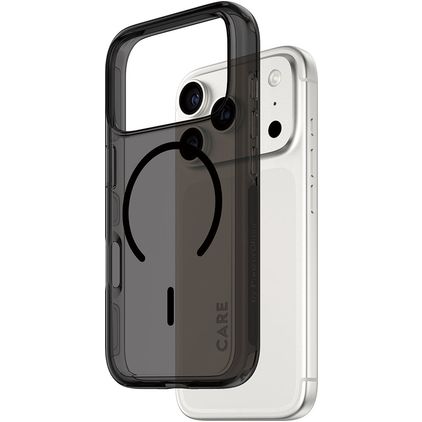 CARE by PanzerGlass Smokey iPhone 17 Pro MagSafe Plastique rigide Coque arrière - Smokey Black