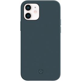 Valenta Snap Luxe Coque iPhone 12 Mini Coque arrière en Cuir Véritable - Bleu