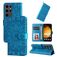 Mobigear Sunflower Housse Samsung Galaxy S24 Ultra Etui Porte-Monnaie - Bleu