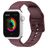 Mobigear Dashed Bracelet Silicone Apple Watch Fermeture boucle ardillon - 42/41/40/38 mm - Bordeaux