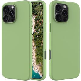 Mobigear Rubber Touch Coque iPhone 16 Pro Coque arrière en Silicone - Vert