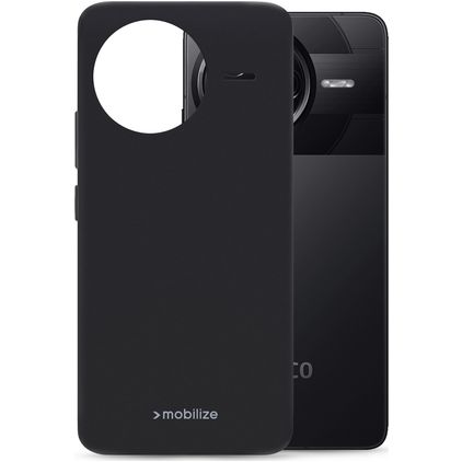 Mobilize Rubber Gelly Coque POCO F7 Pro Coque arrière en TPU Souple - Noir