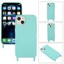 Mobigear Lanyard iPhone 14 Plus Coque avec cordon en Silicone - Turquoise