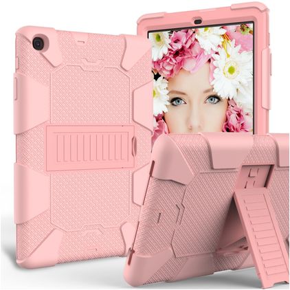 Mobigear ShieldStand Samsung Galaxy Tab A 10.1 (2019) Plastique rigide / Silicone Coque arrière + Support - Rose doré