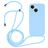 Mobigear Lanyard iPhone 14 Plus Coque avec cordon en Silicone - Baby Blue