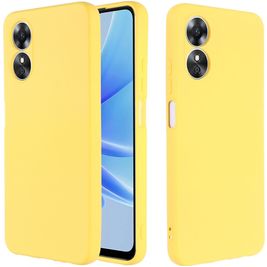 Mobigear Rubber Touch Coque OPPO A17 Coque arrière en Silicone - Jaune Mobigear Rubber Touch Coque OPPO A17 Coque arrière en Silicone - Jaune