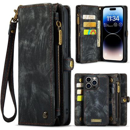 Caseme 008 Housse iPhone 15 Pro Max Etui avec Coque Détachable Porte-Monnaie - Noir