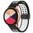 Mobigear Sport Plus Mag Bracelet Silicone Smartwatch Fermeture magnétique - Connexion universelle de 22 mm - Noir / Blanc