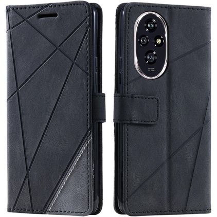 Mobigear Rhombus Housse HONOR 200 Etui Porte-Monnaie - Noir