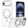 Mobigear Frosted Mag Coque iPhone Air MagSafe Coque arrière Rigide avec Support Amovible - Argent