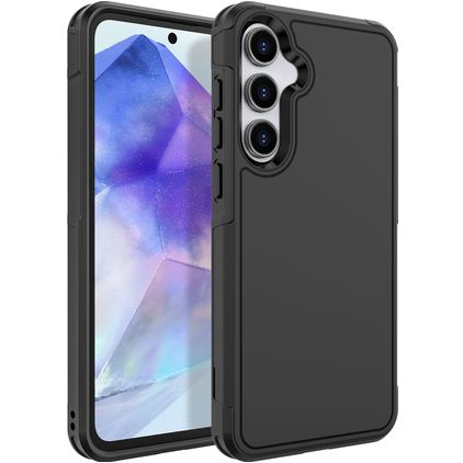 Mobigear Traveller Coque Samsung Galaxy A55 Coque arrière Rigide Anti-Chocs - Noir