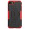 Mobigear Tire Coque iPhone 8 Coque arrière Rigide Anti-Chocs avec Support Amovible - Noir / Rouge