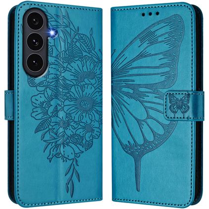 Mobigear Butterfly Housse Samsung Galaxy S26 FE Etui Porte-Monnaie - Bleu