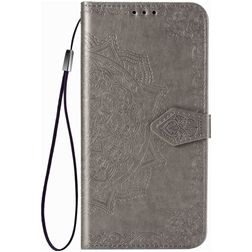 Mobigear Mandala Housse Motorola One Hyper Etui Porte-Monnaie - Gris