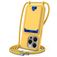 Mobigear Lanyard Card iPhone 16 Pro Coque avec cordon en Silicone et Porte-Cartes - Jaune