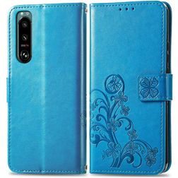 Mobigear clover Housse Sony Xperia 5 IV Etui Porte-Monnaie - Bleu