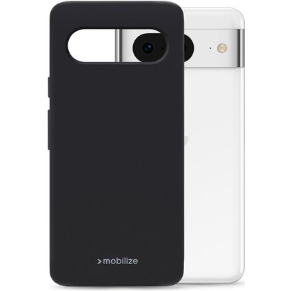 Mobilize Rubber Gelly Coque Google Pixel 8 Coque arrière en TPU Souple - Matt Black
