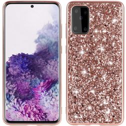 Mobigear Shockproof Glitter Powder TPU Case Rose Gold Samsung Galaxy S20