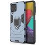 Mobigear Armor Ring Samsung Galaxy M53 Plastique rigide Coque arrière Antichoc avec bague de maintien - Bleu