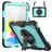 Mobigear SureGrip Xtreme Coque iPad 11 (2025) Coque arrière en Plastique rigide,Silicone + Bandoulière + Support Amovible - Noir / Bleu