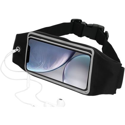 Mobiparts Comfort Fit Belt Brassard Téléphone iPhone XR Ceinture Coque de Sport en Neoprène - Noir