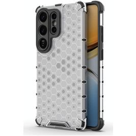 Mobigear Honeycomb Coque Samsung Galaxy S26 Ultra Coque arrière Rigide Anti-Chocs - Blanc