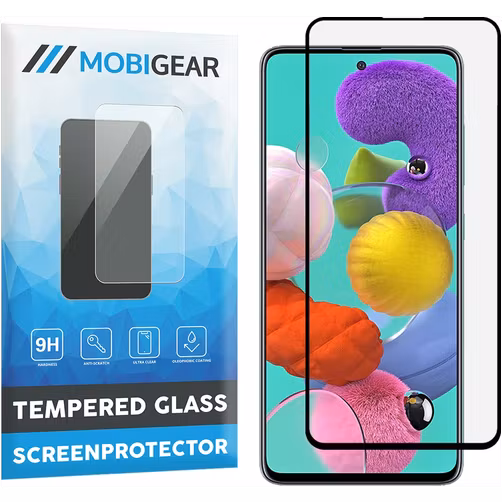 Mobigear Premium Samsung Galaxy A51 Verre trempé Protection d'écran - Compatible Coque - Noir