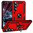 Mobigear Armor ring Samsung Galaxy S25 FE Plastique rigide Coque arrière Antichoc avec bague de maintien - Rouge
