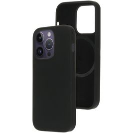 Mobiparts Coque iPhone 14 Pro MagSafe Coque arrière en Silicone - Noir