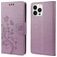 Mobigear Flowers Housse iPhone 14 Pro Etui Porte-Monnaie - Violet