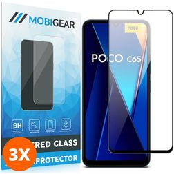 Mobigear Premium POCO C65 Verre trempé Protection d'écran - Compatible Coque (Lot de 3)
