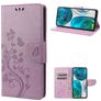 Mobigear Flowers Housse Motorola Moto G52 Etui Porte-Monnaie - Violet