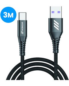 Mobigear Nylon Câble USB-A vers USB-C 3 mètres - Noir