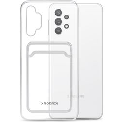 Mobilize Gelly Card Coque Transparente Samsung Galaxy A32 5G Coque arrière en TPU Souple avec Porte-Cartes - Transparent