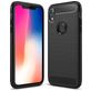Mobigear Brushed Slim Coque iPhone XR Coque arrière en TPU Souple - Noir