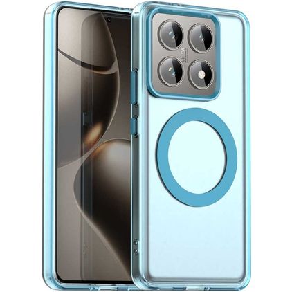 Mobigear Shockproof Xiaomi 14T MagSafe Plastique rigide Coque arrière - Bleu
