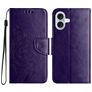 Mobigear Flowers Housse iPhone 16 Etui Porte-Monnaie - Violet